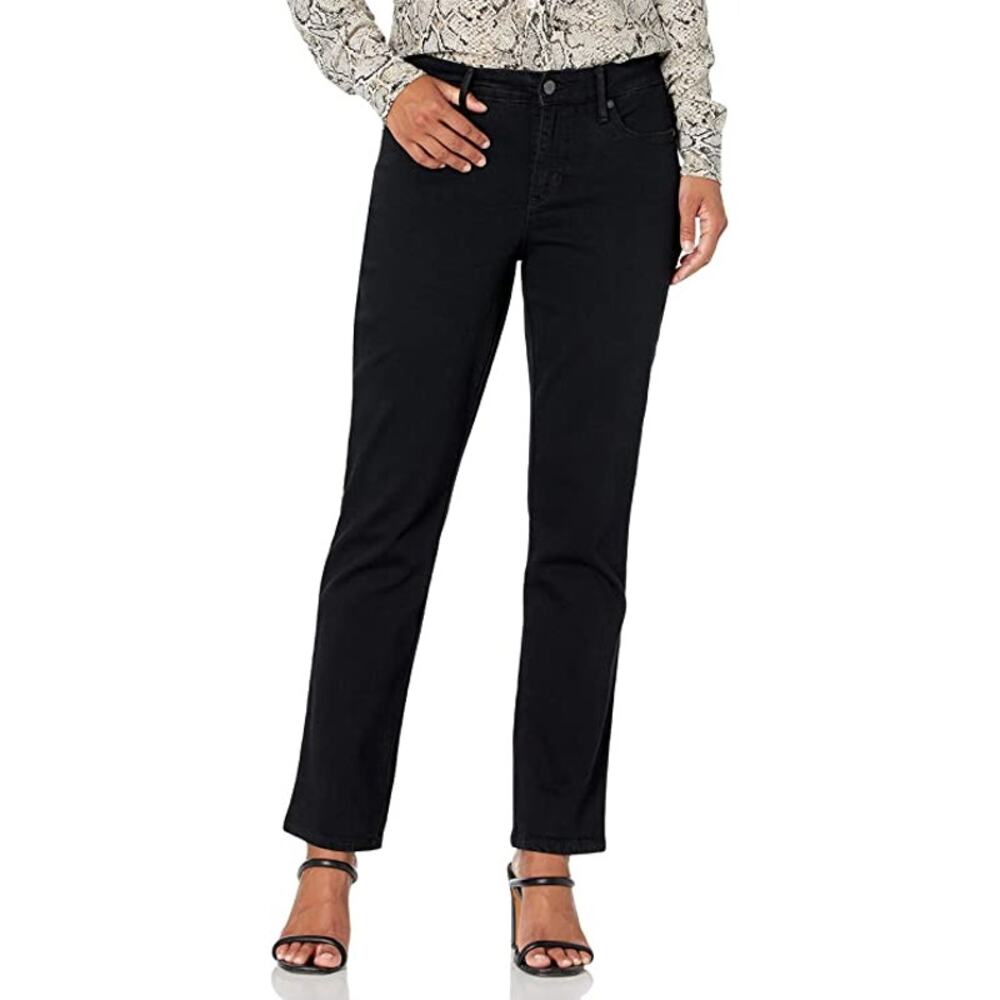 Gloria Vanderbilt Rail High Rise Black Straight-Leg Jeans Women's Size 8 Petite